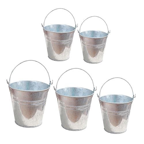 AKOOSY 5 Stück Teiliges Mini Blumentöpfe aus Verzinktem Dekorative Kleine Eimer für Desktop Deko Kreative Pflanzgefäße für Blumenarrangements für Büro und Zuhause von AKOOSY