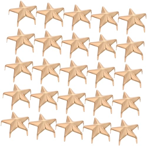 AKOOSY 50 Stück Metall Fünfzackige Stern Nieten Claw Rivets für DIY Leder Handwerk Kleidung Hüte Taschen Dekoration Punk Rock Zubehör Kupferfarben von AKOOSY