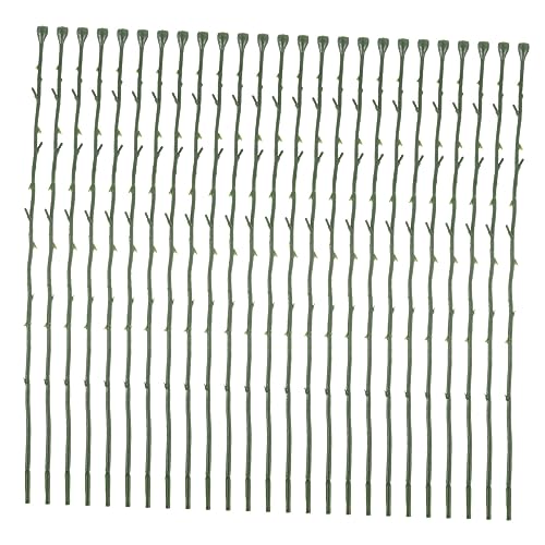 AKOOSY 50 Stück gefälschte Blumenstiele künstliche Rosen drinnen Blütendraht Stiel Stengel Faux Blumen Röhren Blumenstieldraht Material für künstliche Blumen Plastik Green von AKOOSY
