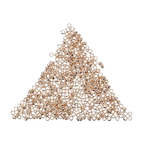 AKOOSY 500 Stück Roségoldfarbene Kupfer Spacer Perlen Rund Ohne DIY Schmuckzubehör für Armbänder und Ketten Metall Lose Perlen für Handgemachte Bastelarbeiten von AKOOSY