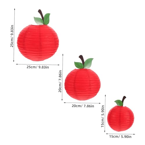 AKOOSY 6stücke Rote Apfel-papierlaternen Für Party Und Klassenzimmer Obst-Themen-hängelaternen Partyzubehör Und Dekoration Installieren von AKOOSY
