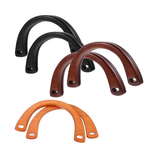 AKOOSY 6stücke Holz Handtaschenhenkel Aus Eiche Für DIY Projekte Und Handtaschen Ersatzgriffe Zufällige Farben Für Kreative Bastelarbeiten von AKOOSY