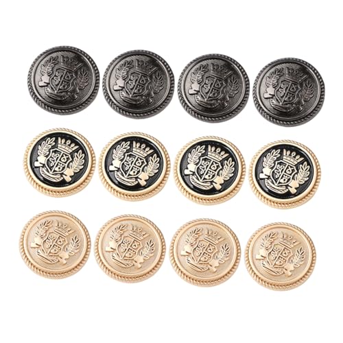 AKOOSY 60 Stück Vintage Metallknöpfe aus Legierung Robuste Ersatzknöpfe für Anzüge Mäntel und Business suits Zierliche Dekoration für Hemden und Blazer Inklusive Farben Goldgelb von AKOOSY