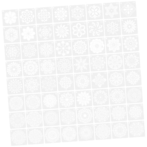 AKOOSY 64 Stück Mandala Schablonen Teilig Wiederverwendbare DIY Malerschablonen für Wand Möbel Stein Glatte Oberfläche Leicht zu Reinigen für Bastelprojekte und Gestalten von AKOOSY