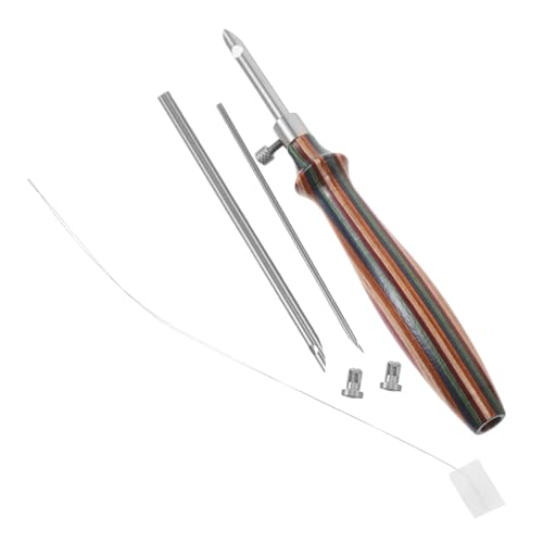 AKOOSY 7 Stück Und Stickwerkzeugset Stickset Für Anfänger Stanznadel-Kits Erwachsene Anfänger Verstellbare Stickstanznadel Nadel Zum Nähen Punch -Werkzeug Für Stickereien Hölzern von AKOOSY