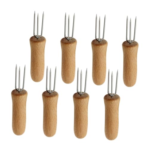 AKOOSY 8 Stück Teiliges Edelstahl Maiskolbenhalter mit Holzgriff Scharfe Food Forks für Grill Bbq Obst und Fingerfood Hitzebeständig Tragbar für Partys und Outdoor essen AKOOSY 8 Stück Teiliges Edelstahl Maiskolbenhalter mit Holzgriff Scharfe Food Forks für Grill Bbq Obst und Fingerfood Hitzebeständig Tragbar für Partys und Outdoor essen von AKOOSY
