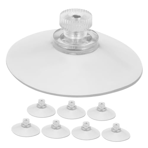 AKOOSY 8 Stück Transparente Starke PVC Saugnäpfe mit Gewinde Teiliges Wiederverwendbare Schwere Saugnäpfe mit Schraubmutter Wasserdichte Halter für Fenster Glas und Glatte Oberflächen von AKOOSY