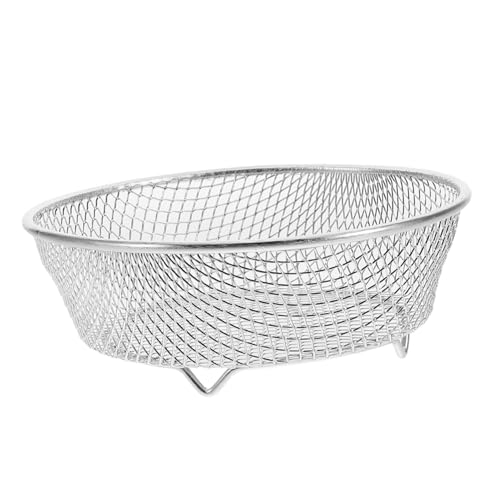 AKOOSY Air Fryer Korb mit Vertikalem Schaschlikspieß Halter Langlebig und Vielseitig für Heißluftfritteuse und Backofen Platzsparendes Runddesign Einfach zu Reinigen für Gleichmäßiges von AKOOSY