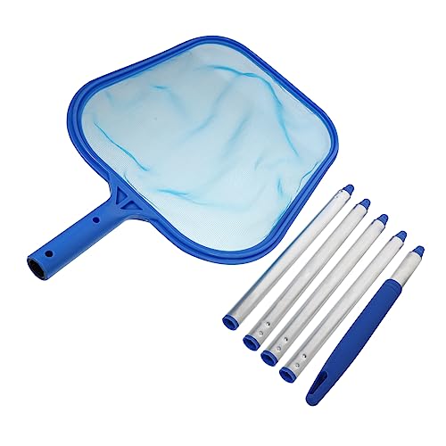 AKOOSY Aluminium Pool Kescher mit Teleskopstange Reinigungsnetz für Teich Schwimmbad und Große Fischbecken Blau von AKOOSY