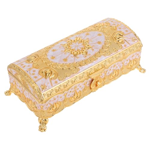AKOOSY Antike Schmuckschatulle Vintage Metallbox Rechteckig mit Kunstvoller Prägung Multifunktionale Aufbewahrung für Ringe Halsketten Ohrringe Stilvolle Schmucktruhe Geschenkbox für AKOOSY Antike Schmuckschatulle Vintage Metallbox Rechteckig mit Kunstvoller Prägung Multifunktionale Aufbewahrung für Ringe Halsketten Ohrringe Stilvolle Schmucktruhe Geschenkbox für von AKOOSY