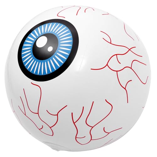 AKOOSY Aufblasbare Halloween Deko LED Eyeball mit Farbwechsel Leuchtende Partybeleuchtung für Garten Terrasse Outdoor Bunte Aufblasbare Grusel Dekoration für Halloween von AKOOSY