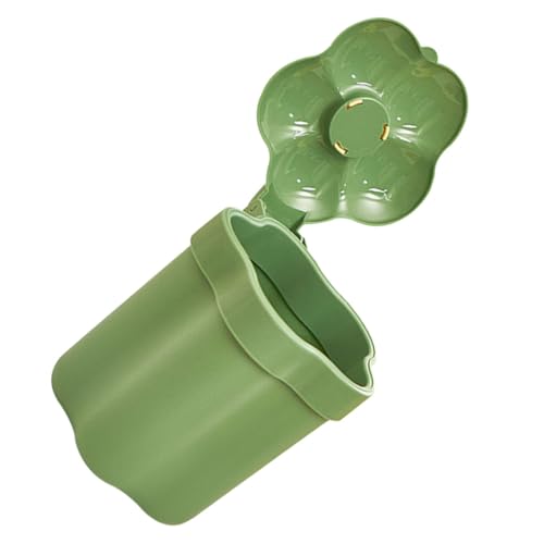 AKOOSY Blumenförmiger Kleiner Tischmülleimer mit Deckel Stabiler Bedside Rubbish Bin für Büro und Zuhause Kompakter Leicht zu Reinigender Desktop Abfalleimer in Grün von AKOOSY