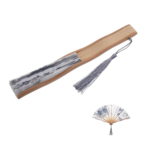 AKOOSY Chinesischer Seiden Fächer mit Holzgriff Langlebig für Tanzaufführungen Hochzeitsdekoration Orientalisches Design Stilvolles Damen Accessoire Handgefertigt Kunstsammler von AKOOSY