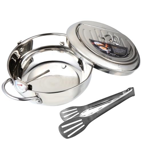 AKOOSY Deep Fryer Pfanne mit Thermometer Temperaturkontrollierter Japanischer Tempura Frittier Topf Induktions und Gasherdgeeignet mit Öl Abtropfgitter für Knuspriges Frittieren AKOOSY Deep Fryer Pfanne mit Thermometer Temperaturkontrollierter Japanischer Tempura Frittier Topf Induktions und Gasherdgeeignet mit Öl Abtropfgitter für Knuspriges Frittieren von AKOOSY