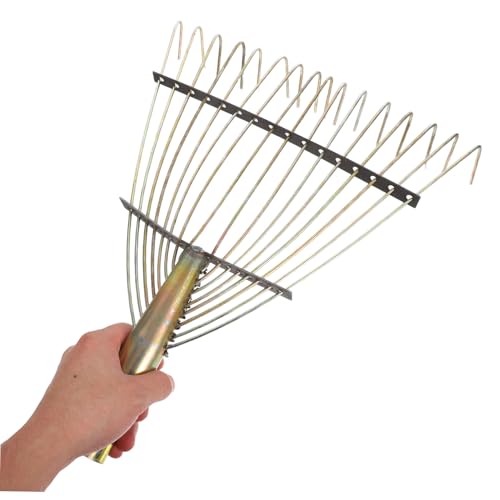 AKOOSY Drahtrechen Metallrechenkopf Rasenrechenkopf Gartenrechen Für Rasen Hofrechenkopf Bodennivellierungsrechen Grasrechenkopf Gartenhandwerkzeuge Gartengeräte Rechen Khaki von AKOOSY