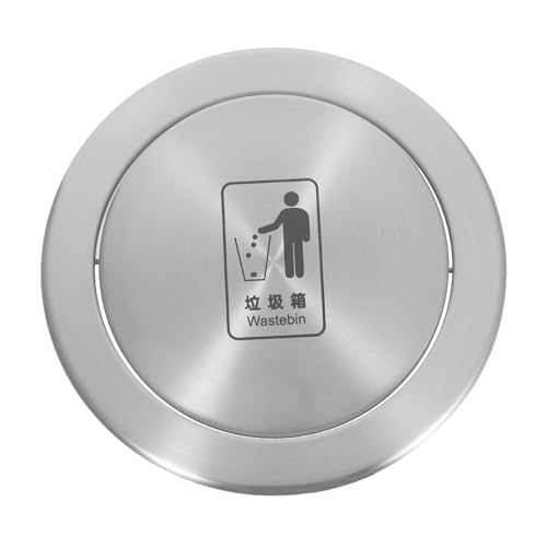 AKOOSY Edelstahl Einbaudeckel für Abfalleimer mit Schwenkklappe Geruchsreduzierender Deckel für Küchen und Badezimmer Mülleimer Leicht zu Reinigen Robust und Passgenau für Arbeitsplatten von AKOOSY