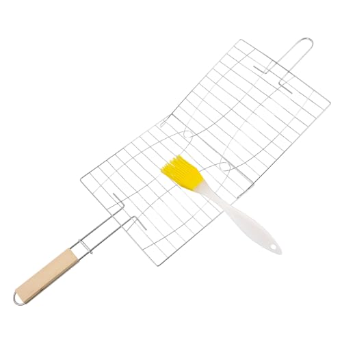 AKOOSY Edelstahl Grillkorb Set mit Öl Pinsel Ergonomisch Holzgriff Langlebig für Grillzubehör Gasgrill Fisch Gemüse Barbecue Outdoor Camping Party Zufällige Farbe Zufällige Farbe AKOOSY Edelstahl Grillkorb Set mit Öl Pinsel Ergonomisch Holzgriff Langlebig für Grillzubehör Gasgrill Fisch Gemüse Barbecue Outdoor Camping Party Zufällige Farbe Zufällige Farbe von AKOOSY