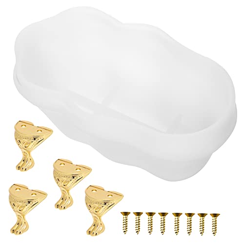 AKOOSY Epoxidharz Silikonform Badewanne mit Goldfarbenen Stützbeinen und Schrauben DIY Resin Gießform für Schmuck Seifen Süßigkeiten Aufbewahrung Glatte Oberfläche Einfache Entformung von AKOOSY