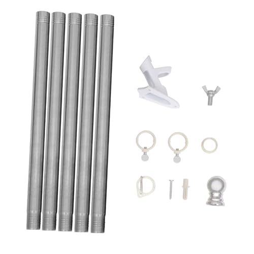 AKOOSY Fahnenmast mit Drehbarer Halterung und Aluminium Bodenständer Wetterfester Outdoor Flaggenmast für Garten und Balkon Rostfrei und Einfach zu Montieren Basis Farbe Zufällige Farbe von AKOOSY
