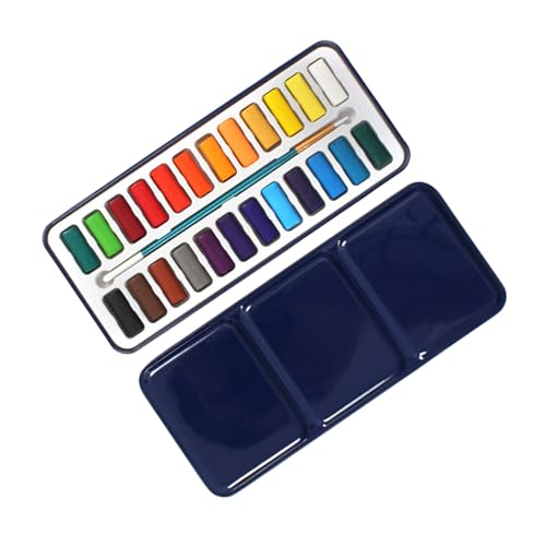 AKOOSY Farben Aquarellmalkasten Set mit Pinsel Feste Wasserfarben in Metallbox Leuchtende Wasserlösliche Farben Einfache Mischpalette für Anfänger und Künstler Zufällige AKOOSY Farben Aquarellmalkasten Set mit Pinsel Feste Wasserfarben in Metallbox Leuchtende Wasserlösliche Farben Einfache Mischpalette für Anfänger und Künstler Zufällige von AKOOSY