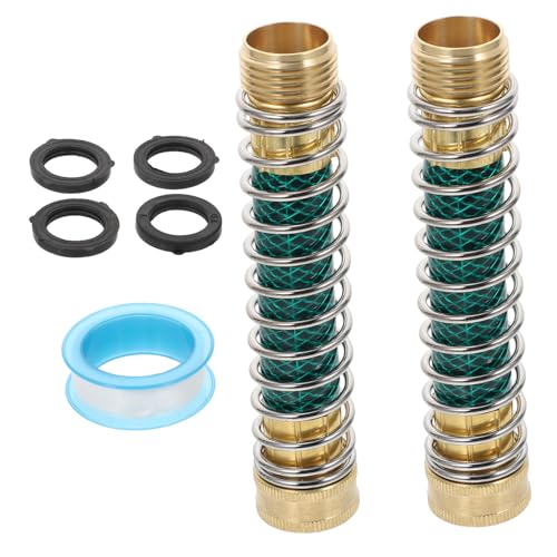 AKOOSY Garten Schlauchkupplung mit Langlebigen Federschläuchen Dichtungen und Teflonband Wasseranschluss für Gartenschläuche Verhindert Knicken und Schützt Wasserschläuche von AKOOSY