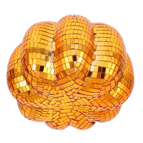 AKOOSY Glitzernde Disco-Spiegel-kürbis-Dekoration Reflektierender Herbst Bauernhaus-Ornament Wiederverwendbarer Pumpkin Centerpiece für Halloween und Thanksgiving Tischdeko von AKOOSY