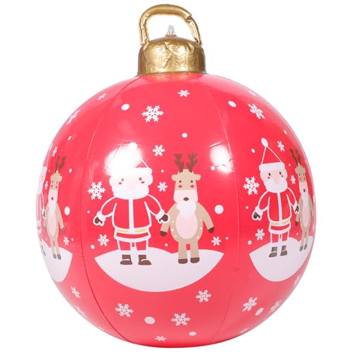 AKOOSY Große Aufblasbare Weihnachtskugel Rot Wetterfest PVC Outdoor Weihnachtsdeko für Garten und Party Festliche Christbaumkugel Deko AKOOSY Große Aufblasbare Weihnachtskugel Rot Wetterfest PVC Outdoor Weihnachtsdeko für Garten und Party Festliche Christbaumkugel Deko von AKOOSY