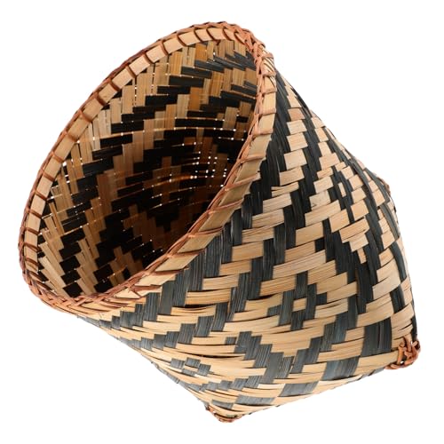 AKOOSY Großer Geflochtener Bambuskorb Multifunktional als Papierkorb und Aufbewahrungskorb für Wohnzimmer und Büro Robust Handgefertigt mit Glatter Oberfläche und Elegantem Design von AKOOSY