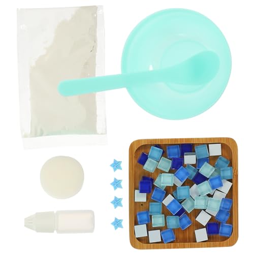 AKOOSY Handgefertigtes Mosaik Untersetzer DIY mit Peacockblauen Fliesen Bastelmaterial für Erwachsene Sicher Langlebig für Eltern Junge Mädchen Aktivitäten und Tischschutz von AKOOSY