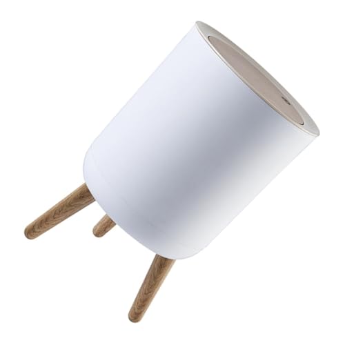 AKOOSY Hochwertiger Abs Mülleimer Hochbeiniges Design Stoßfest Büro Küchenabfallbehälter Weiß Kompakter Hausmüllkorb Für Schlafzimmer Bad und Schreibtisch von AKOOSY