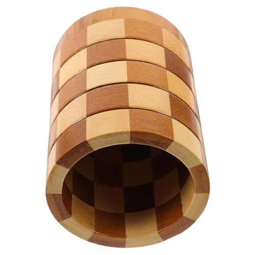 AKOOSY Holz Besteckhalter Küchenutensilien Organizer Retro Kariert Utensilienbehälter für Löffel Spatel Stifthalter Kompakte Tisch Aufbewahrung Langlebig Multifunktional von AKOOSY