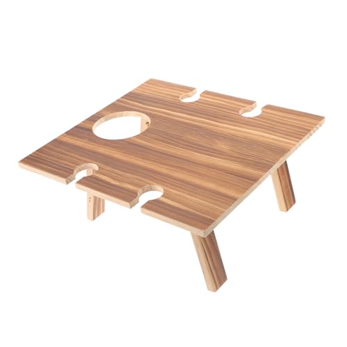 AKOOSY Klapp Weintisch für Außenbereich mit Becherhalter Kompakter Tragbarer Picknick und Strandtisch Robustes für Camping Garten und Weinfestival von AKOOSY