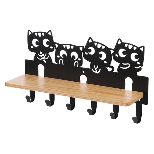 AKOOSY Kreativer Katzen wandhaken aus Metall mit Haken Wandmontage Aufbewahrungsregal für Schlüssel Handtücher und Mäntel Dekoratives Sundries Holder für Flur Eingangsbereich und Büro AKOOSY Kreativer Katzen wandhaken aus Metall mit Haken Wandmontage Aufbewahrungsregal für Schlüssel Handtücher und Mäntel Dekoratives Sundries Holder für Flur Eingangsbereich und Büro von AKOOSY