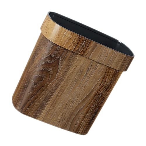 AKOOSY Küchen Mülleimer Retro Design mit Holzmaserung Praktischer Abfallbehälter für Badezimmer Büro und Schlafzimmer Eleganter Papierkorb mit Großer Kapazität für Effiziente von AKOOSY