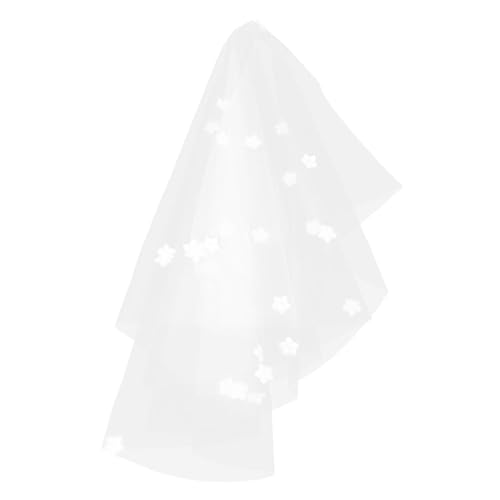 AKOOSY Kurzer Brautschleier mit Elegantem Blumen-design Leichter Braut-haarschmuck Vielseitig für Hochzeiten Verlobungen Junggesellinnenabschiede Geburtstagsfeiern und Fotoshootings Weiß von AKOOSY