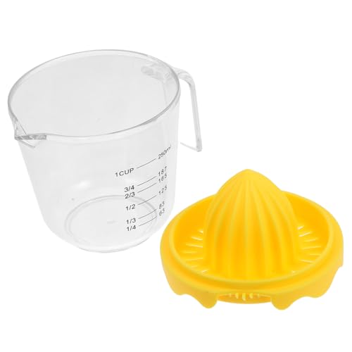 AKOOSY Manuelle Zitruspresse mit Messbecher Handlicher Zitronen und Orangensaft Pressbehälter Kompakt Robust Tragbar für Frischen Saft und Vielseitige Küchenanwendungen von AKOOSY