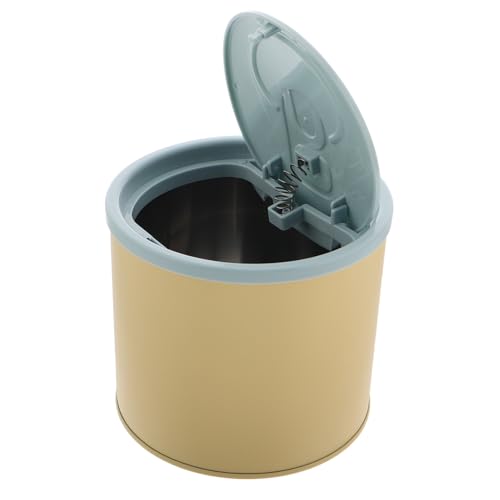 AKOOSY Mini Tischmülleimer mit Federverschlussdeckel Kompakter Kleiner Abfalleimer für Büro Auto Schlafzimmer Geruchsverschluss Leicht zu Reinigen Multifunktional von AKOOSY