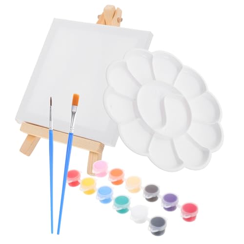 AKOOSY Miniatur Staffelei Holz Display Ständer Teiliges Set Stabiler Dreieckiger Tisch Staffelei für Ölmalerei und Acrylfarben Leichter Tragbarer Ausstellungsständer für Kunsthandwerk von AKOOSY