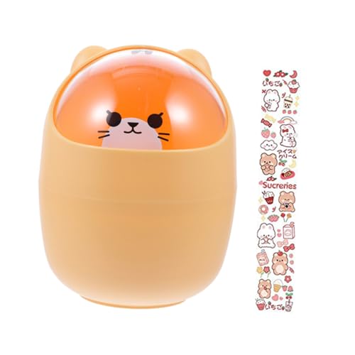 AKOOSY Niedriger Tischmülleimer Kunststoff Abfalleimer Cartoon design Kleiner Desktop Abfallbehälter mit Klappdeckel Abnehmbar Langlebig für Büro Kinderzimmer und Schminktisch AKOOSY Niedriger Tischmülleimer Kunststoff Abfalleimer Cartoon design Kleiner Desktop Abfallbehälter mit Klappdeckel Abnehmbar Langlebig für Büro Kinderzimmer und Schminktisch von AKOOSY