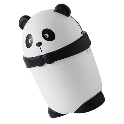 AKOOSY Panda Mülleimer für Kinderzimmer Niedlicher Cartoon Abfalleimer mit Deckel für Büro Wohnzimmer Schlafzimmer Kompakt und Dekorativ von AKOOSY