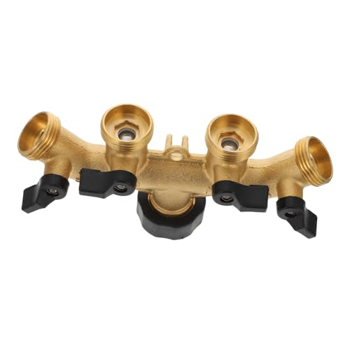 AKOOSY Premium Gartenschlauch Verteiler aus Reinem Messing mit Wege Kugelhahn Teiliges Einstellbare Wasserzufuhr für Gartenbewässerung und Gleichzeitigen Anschluss Mehrerer Schläuche von AKOOSY
