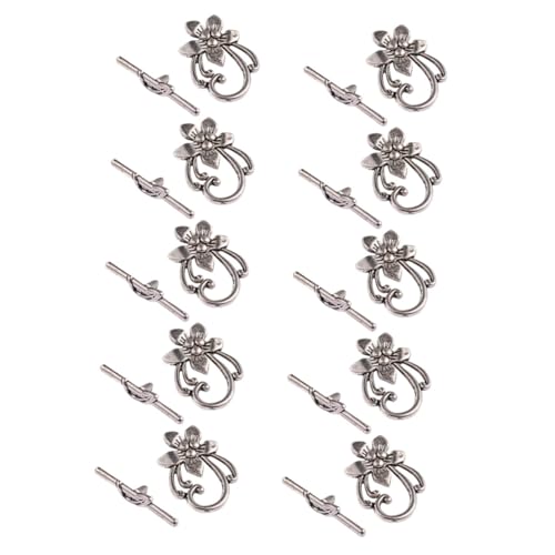 AKOOSY Retro Blumenform Ot verschluss aus Langlebiger Legierung Antik silberfarben Dekorativer Schmuckverschluss für DIY Halsketten und Armbänder Korrosionsbeständig und Modisch für von AKOOSY