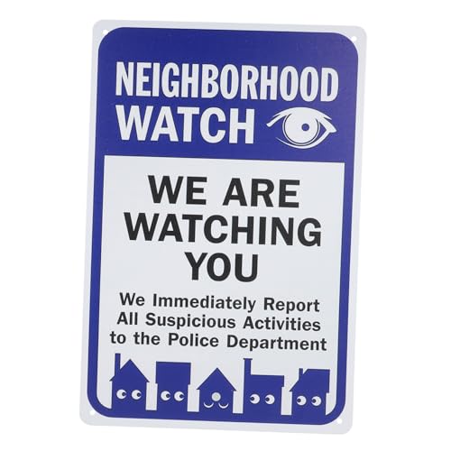AKOOSY Retro We Are Watching You mit Nachbarschaftswache Wetterfest Vorgebohrte zur Abschreckung von Eindringlingen Geeignet für Haus Garten Zaun und Eingang von AKOOSY