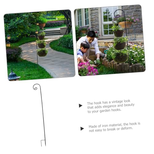 AKOOSY Robuster Rostbeständiger Schäferhaken mit Gebogenem Haken für Gartenlaternen Blumenampeln Vogelfutterspender Wetterfest Abnehmbar für Garten Balkon und Terrasse AKOOSY Robuster Rostbeständiger Schäferhaken mit Gebogenem Haken für Gartenlaternen Blumenampeln Vogelfutterspender Wetterfest Abnehmbar für Garten Balkon und Terrasse von AKOOSY
