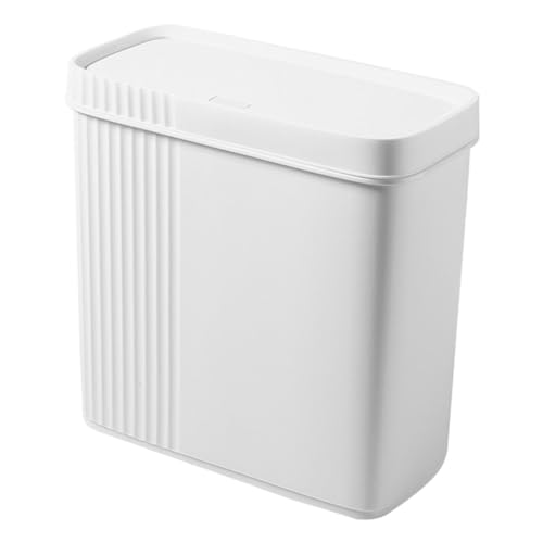 AKOOSY Schlanker Mülleimer aus Robustem PP Material mit Großer Kapazität und Deckel Praktischer Papierkorb für Schlafzimmer Badezimmer Büro und Wohnzimmer Weißer Abfallbehälter für AKOOSY Schlanker Mülleimer aus Robustem PP Material mit Großer Kapazität und Deckel Praktischer Papierkorb für Schlafzimmer Badezimmer Büro und Wohnzimmer Weißer Abfallbehälter für von AKOOSY