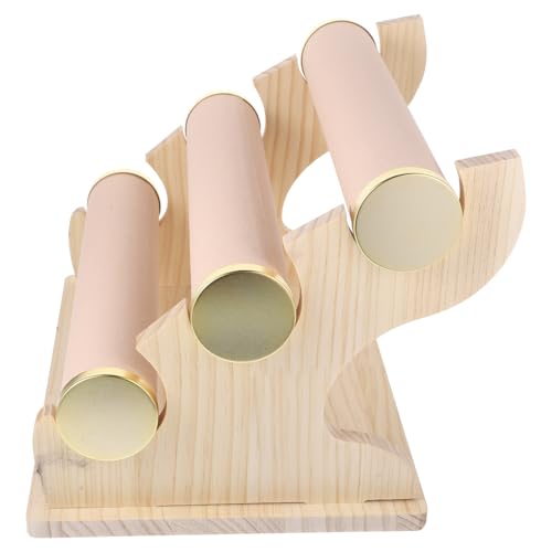 AKOOSY Schmuckständer aus Massivem Holz mit Abnehmbaren Organizer für Armbänder Uhren und Armreifen Samtbezogener Schmuckhalter für Platzsparende Aufbewahrung und Stilvolle Präsentation von AKOOSY