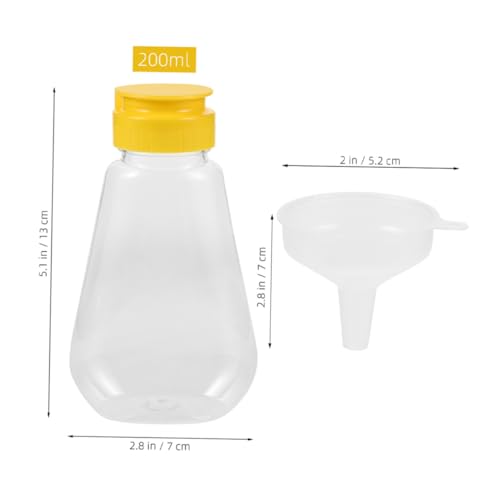 AKOOSY Squeeze Flaschen Teilig mit Trichter Auslaufsichere Honig und Ketchupspender Transparente Salat und Senfsaucenflaschen Praktisch für Küche Grill und Bäckerei von AKOOSY
