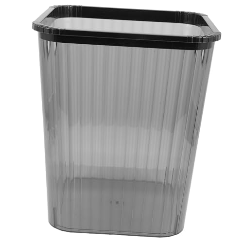 AKOOSY Transparenter Pet Müllbehälter Küchenabfallbehälter Schlankes Design Langlebiger Haushaltseimer für Wohnzimmer Bad Schwarz von AKOOSY