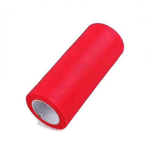 AKOOSY Hochzeitstüll 15cm x 25 Yards Dacron Tüllstoff Rolle Für Hochzeitsdekoration Bastelprojekte Tischläufer Und Tutu Röcke in Rot Franst Nicht Leicht Zuschneidbar von AKOOSY