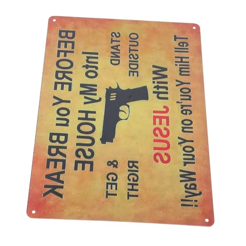 AKOOSY Vintage Eisernes Warnschild Lustige Metalltafel Robust für Haus Tür Bar Wandschild Dekoration mit Klarem Muster und Langlebigem Material von AKOOSY